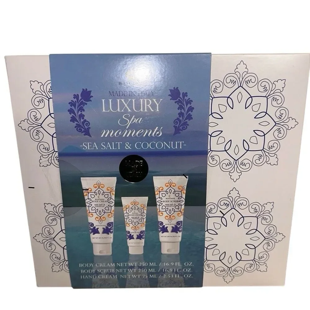Biancasole Luxury Spa Body Cream Hand Cream Scrub Set Sea Salt Coconut NEW